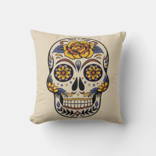Vintage Halloween Skull Cushion