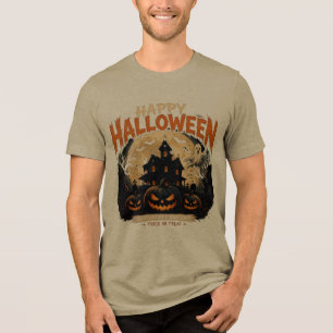 Vintage Halloween Skull Haunted House Shirt