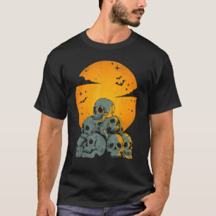 Vintage Halloween Skull Head Skeleton Costume Men  T-Shirt