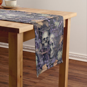 Vintage Halloween Skull Short Table Runner