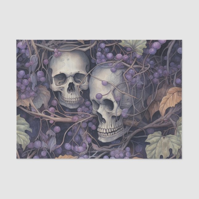 Vintage Halloween Skull Tissue Paper (Front)
