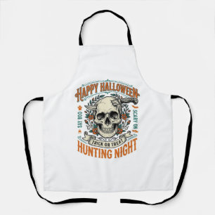 Vintage Halloween Skull Trick or Treat Shirt Desig Apron