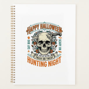 Vintage Halloween Skull Trick or Treat Shirt Desig Planner
