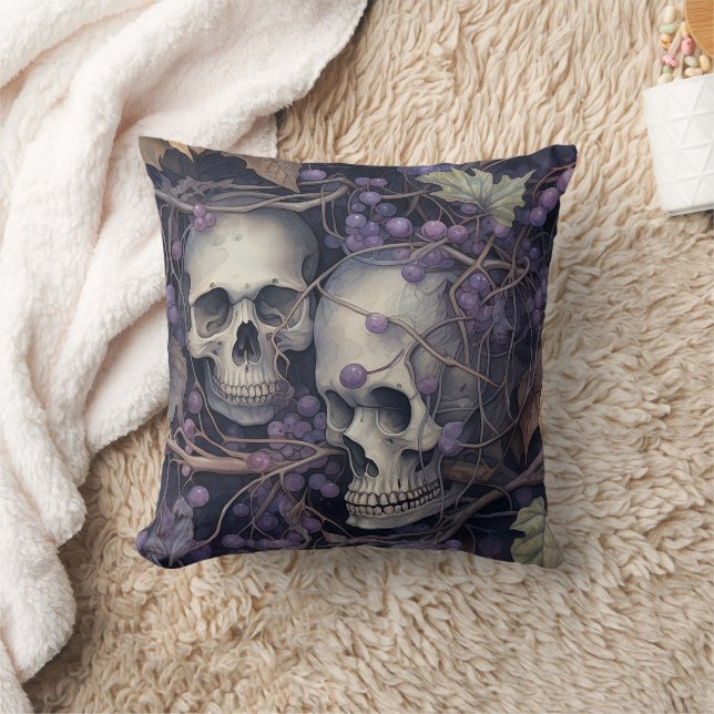Vintage Halloween Skulls Cushion (Blanket)