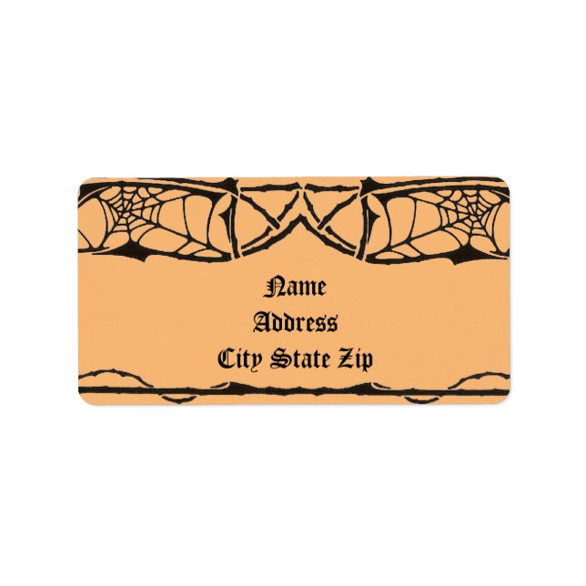 Vintage Halloween Spiderweb Personalized  Label (Front)