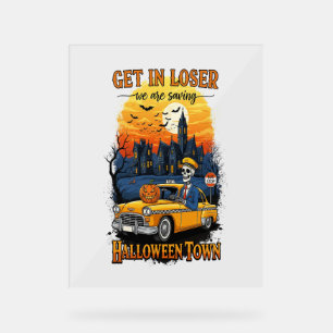 Vintage Halloween Spook Show Acrylic Sign