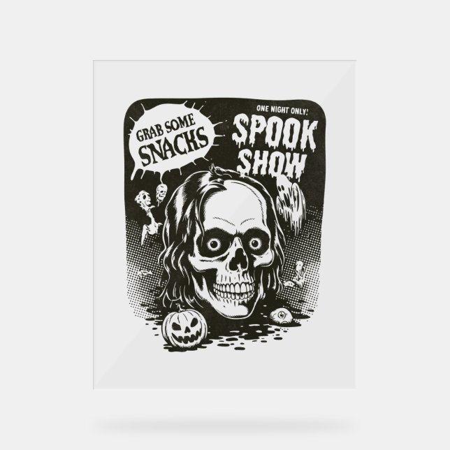 Vintage Halloween Spook Show Acrylic Sign (Front)