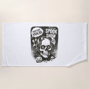 Vintage Halloween Spook Show Beach Towel