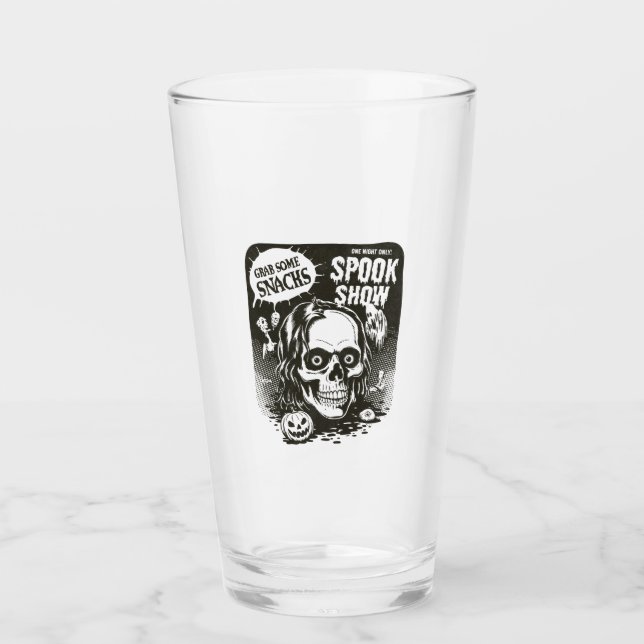 Vintage Halloween Spook Show Glass (Front)