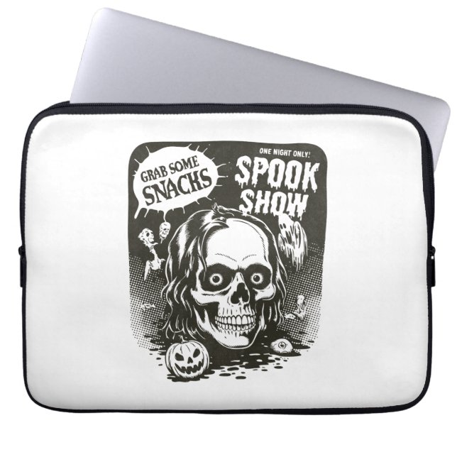 Vintage Halloween Spook Show Laptop Sleeve (Front)