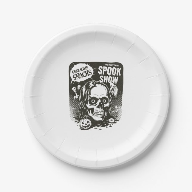 Vintage Halloween Spook Show Paper Plate (Front)