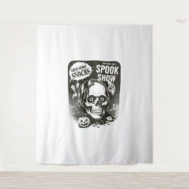 Vintage Halloween Spook Show Tapestry (Front)