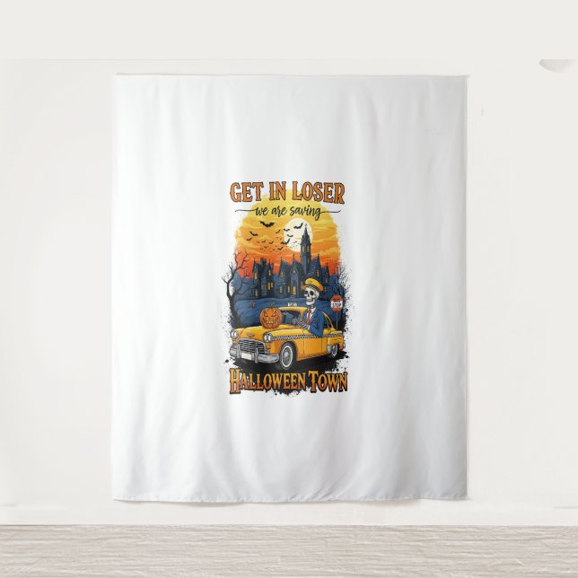 Vintage Halloween Spook Show Tapestry (Front)