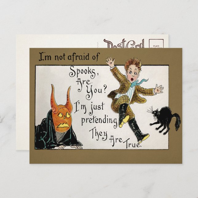 Vintage Halloween Spooks Postcard (Front/Back)