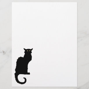 Vintage Halloween, Spooky Art Nouveau Black Cat Flyer