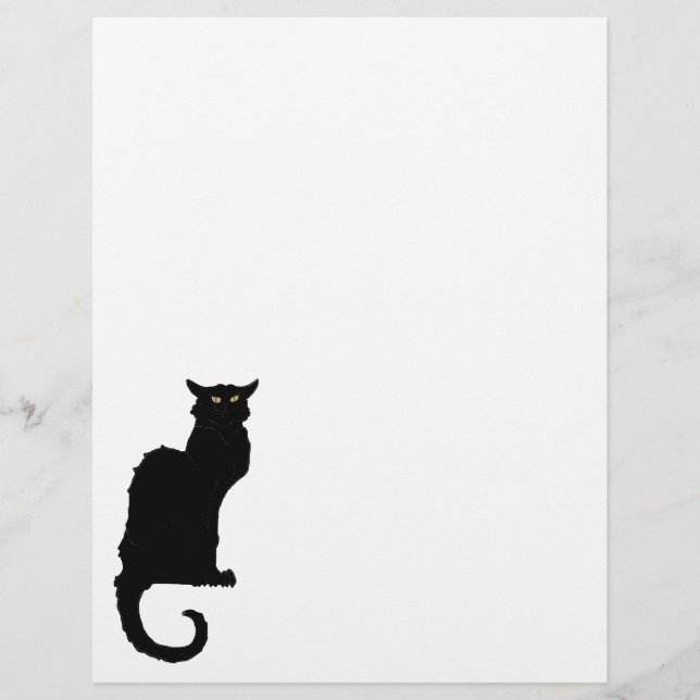 Vintage Halloween, Spooky Art Nouveau Black Cat Flyer (Front)