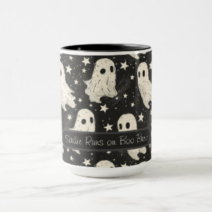 Vintage Halloween Spooky Ghosts & Stars Custom Mug