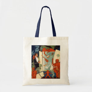 Vintage Halloween, Spooky Magic Act with Magician Tote Bag