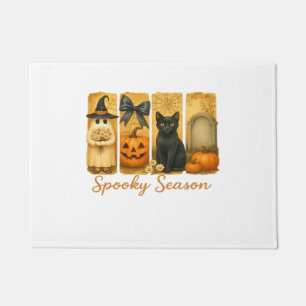 Vintage Halloween Spooky Season, cute ghost floral Doormat