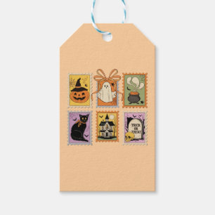 Vintage Halloween Spooky Stamps Gift Tags
