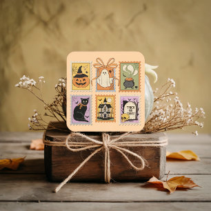 Vintage Halloween Spooky Stamps Sticker Sheet