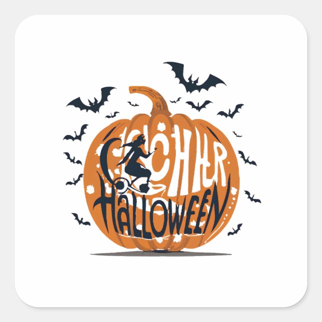 Vintage halloween  square sticker (Front)