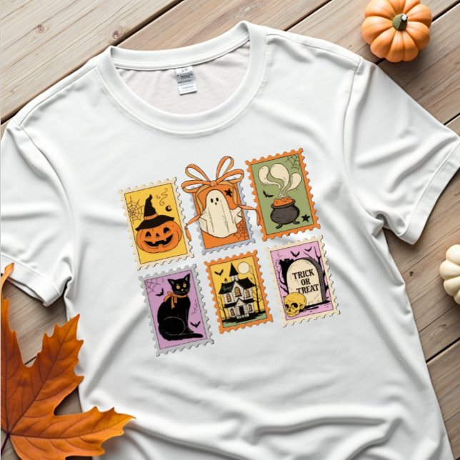 Vintage Halloween Stamps Spooky Graphic Tee (Creator Uploaded)