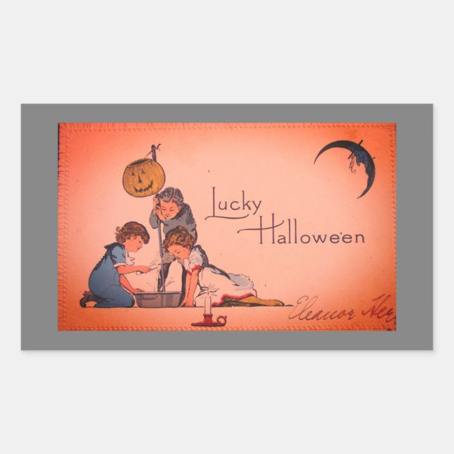 VINTAGE HALLOWEEN STICKER RECTANGLE (Front)