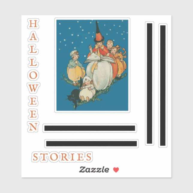 Vintage Halloween Storytime Little Witch Black Cat (Sheet)