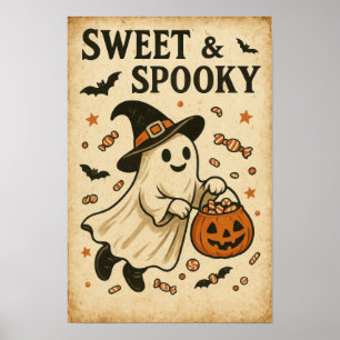 Vintage Halloween Sweet & Spooky Poster