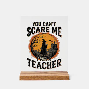 Vintage Halloween Teacher Scary School Shirt Desig Acrylic Sign