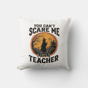 Vintage Halloween Teacher Scary School Shirt Desig Cushion