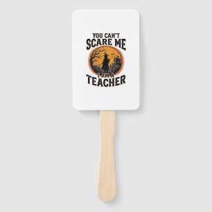 Vintage Halloween Teacher Scary School Shirt Desig Hand Fan