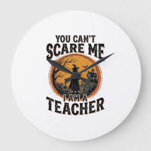 Vintage Halloween Teacher Scary School Shirt Desig Large Clock