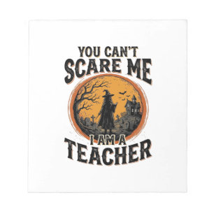 Vintage Halloween Teacher Scary School Shirt Desig Notepad