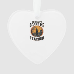 Vintage Halloween Teacher Scary School Shirt Desig Ornament