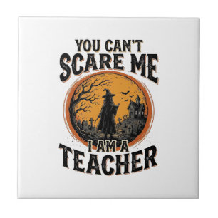 Vintage Halloween Teacher Scary School Shirt Desig Tile