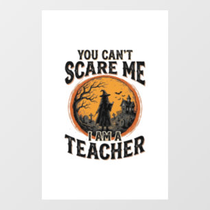 Vintage Halloween Teacher Scary School Shirt Desig Window Cling
