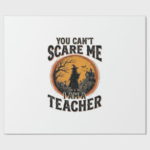 Vintage Halloween Teacher Scary School Shirt Desig Wrapping Paper