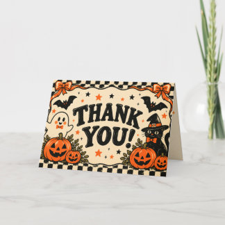 Vintage Halloween Thank You Card | Cute Ghost Pump