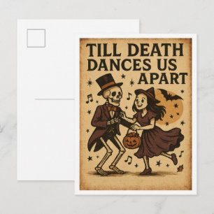 Vintage Halloween Till Death Dance Us Apart Postcard