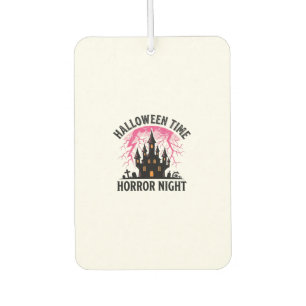 Vintage Halloween Time Horror Night Haunted Castle Car Air Freshener