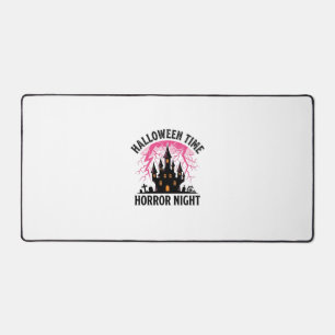 Vintage Halloween Time Horror Night Haunted Castle Desk Mat