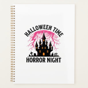 Vintage Halloween Time Horror Night Haunted Castle Planner
