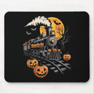 Vintage Halloween Train Jack O Lantern Pumpkin Men Mouse Mat