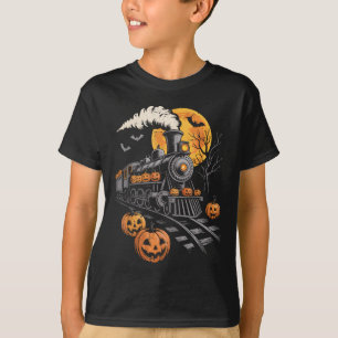 Vintage Halloween Train Jack O Lantern Pumpkin Men T-Shirt