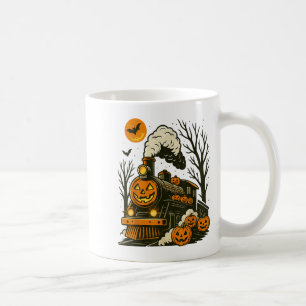 Vintage Halloween Trains Pumpkin Coffee Mug