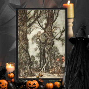 Vintage Halloween Trick Or Treat Arthur Rackham Card