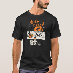 Vintage Halloween Trick Or Treat Design T-Shirt