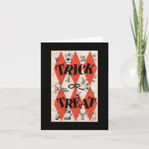 Vintage Halloween Trick Or Treat Ghosts Card
